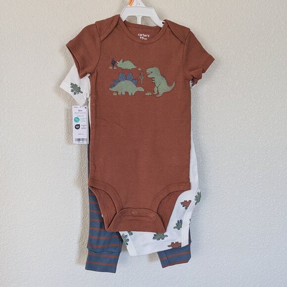 NWT Carter's Dino Bundle 6 pieces 12m/18m Cotton Comfy Adorable - Picture 5 of 11
